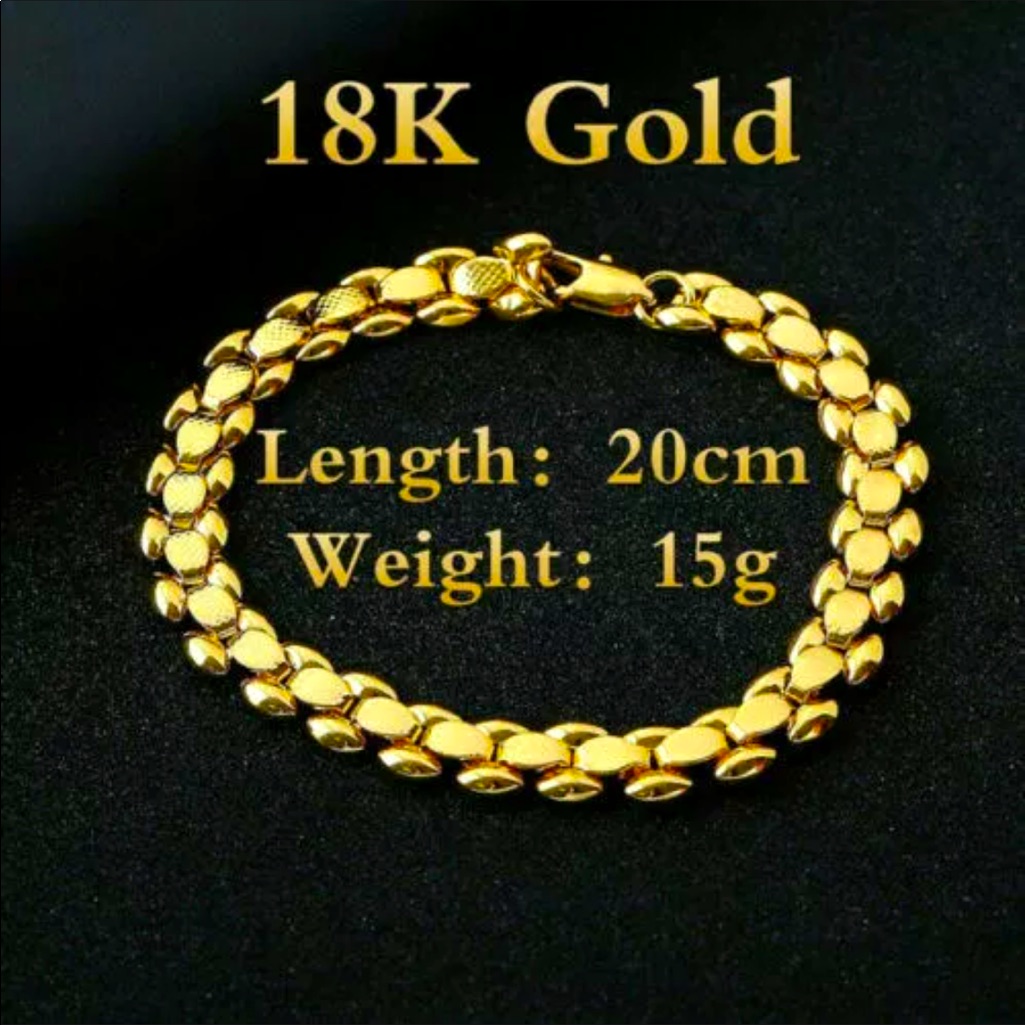 New 18k Gold Bracelet Bangle Cuff Chain 59$